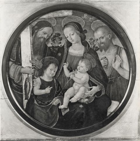 Christie's — Anonimo umbro sec. XV/ XVI - Madonna con Bambino, san Giovannino, sant'Andrea e san Girolamo — insieme